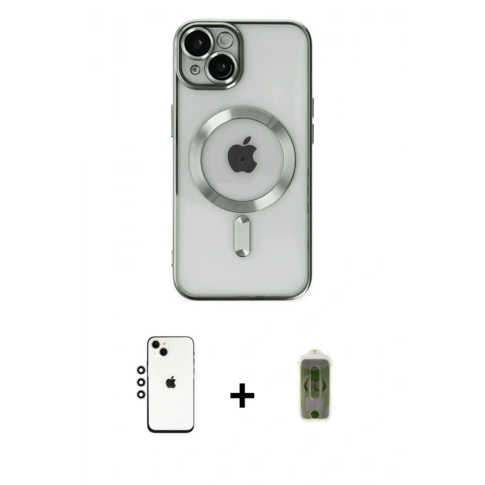 MARSİLYAN™- iPhone 14 Kılıf Nova Işık Özel Seri - Siyah Joko Magic 5D Hayalet Cam + Shine Kamera Lens - GS