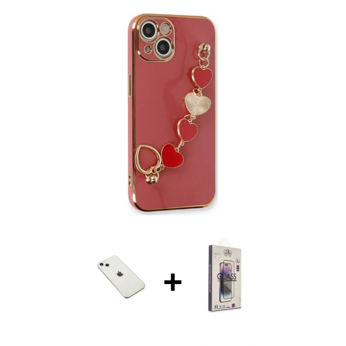 MARSİLYAN™- iPhone 14 Kılıf Nova Işık Prime - Siyah Bilvis 3D Cam Ekran Koruyucu + Diamond Kamera Lens - SABE