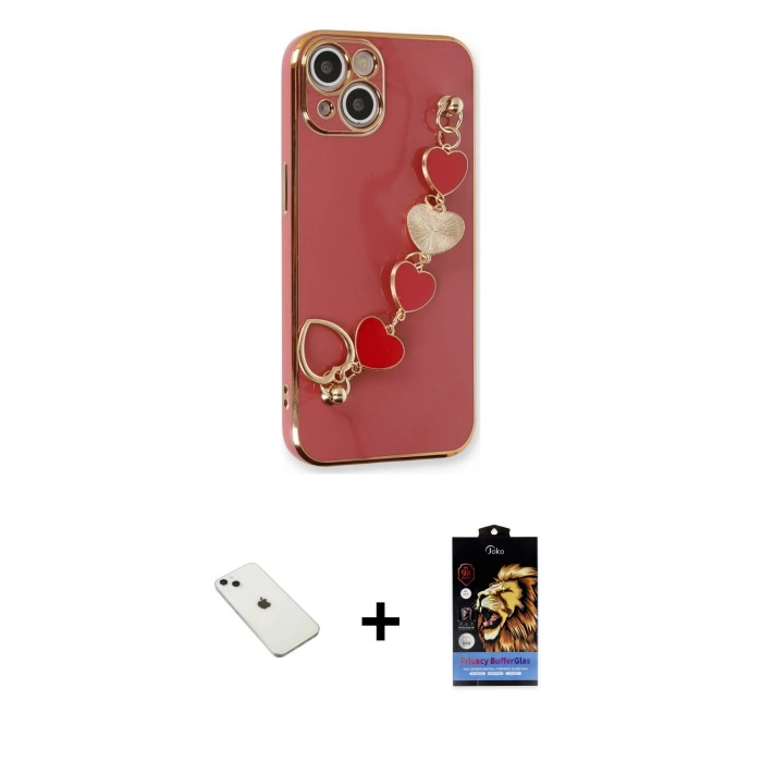 MARSİLYAN™- iPhone 14 Kılıf Nova Işık Prime - Siyah Buffer Hayalet Cam Ekran Koruyucu + Sierra Blue Diamond Kamera Lens