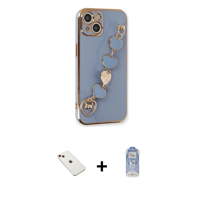 MARSİLYAN™- iPhone 14 Kılıf Nova Işık Prime - Siyah Joko Magic 5D Cam + Diamond Kamera Lens - KI