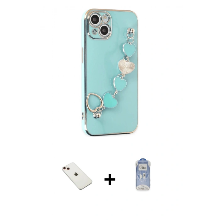 MARSİLYAN™- iPhone 14 Kılıf Nova Işık Prime - Siyah Joko Magic 5D Cam + Diamond Kamera Lens - KI