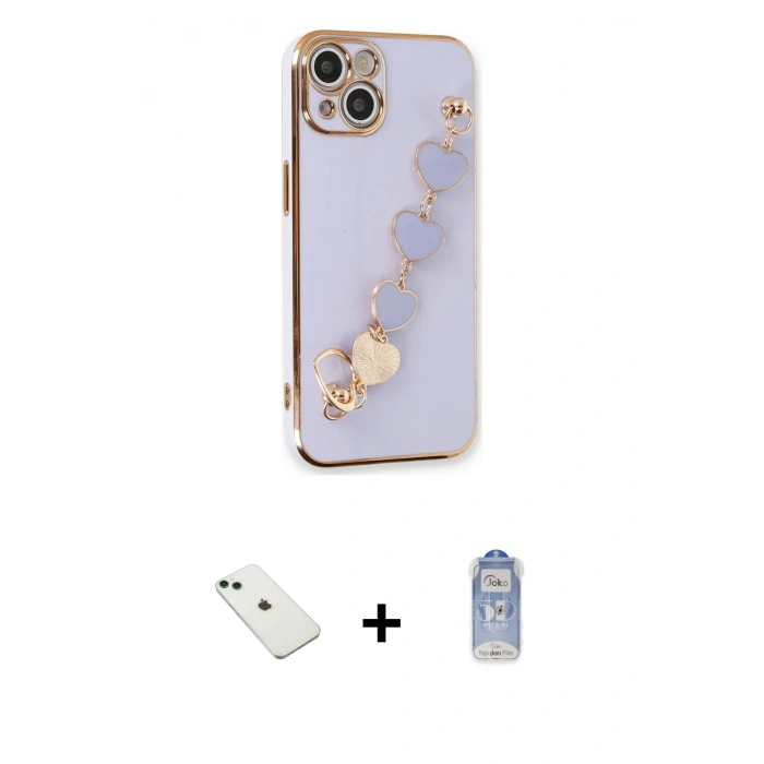 MARSİLYAN™- iPhone 14 Kılıf Nova Işık Prime - Siyah Joko Magic 5D Cam + Diamond Kamera Lens - YL