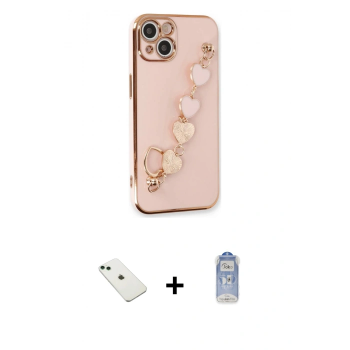 MARSİLYAN™- iPhone 14 Kılıf Nova Işık Prime - Siyah Joko Magic 5D Cam + Diamond Kamera Lens - YL