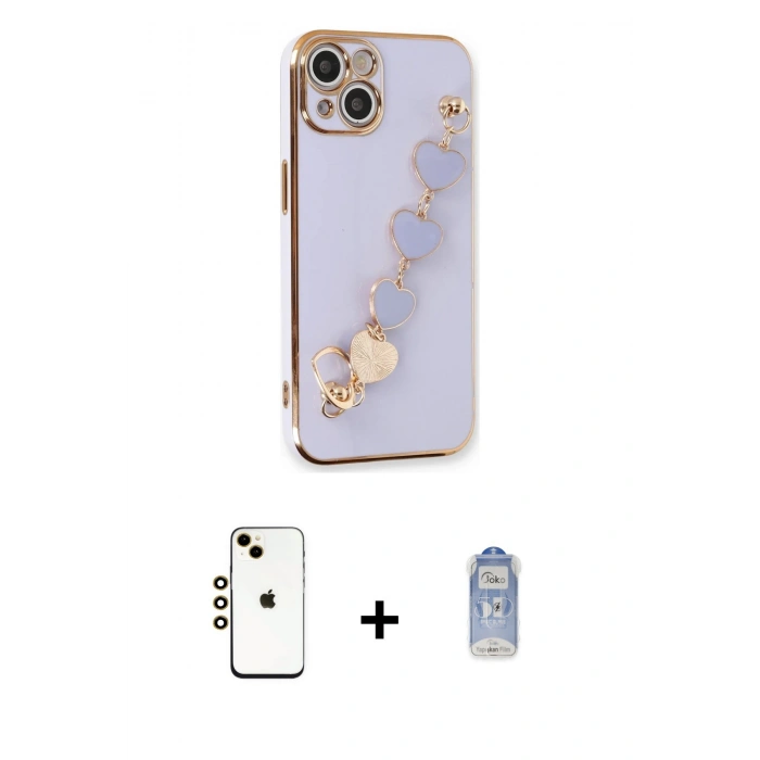 MARSİLYAN™- iPhone 14 Kılıf Nova Işık Prime - Siyah Joko Magic 5D Cam + Shine Kamera Lens - GD