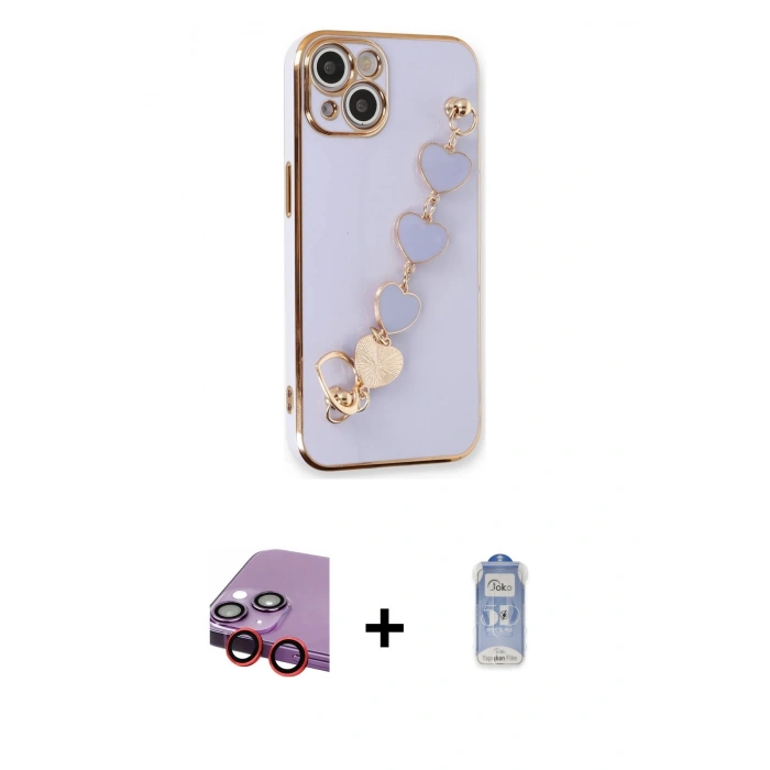 MARSİLYAN™- iPhone 14 Kılıf Nova Işık Prime - Siyah Joko Magic 5D Cam + Raze Metal Kamera Lens - KI