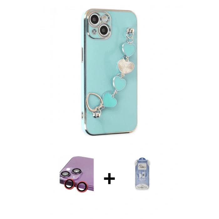 MARSİLYAN™- iPhone 14 Kılıf Nova Işık Prime - Siyah Joko Magic 5D Cam + Raze Metal Kamera Lens - KI