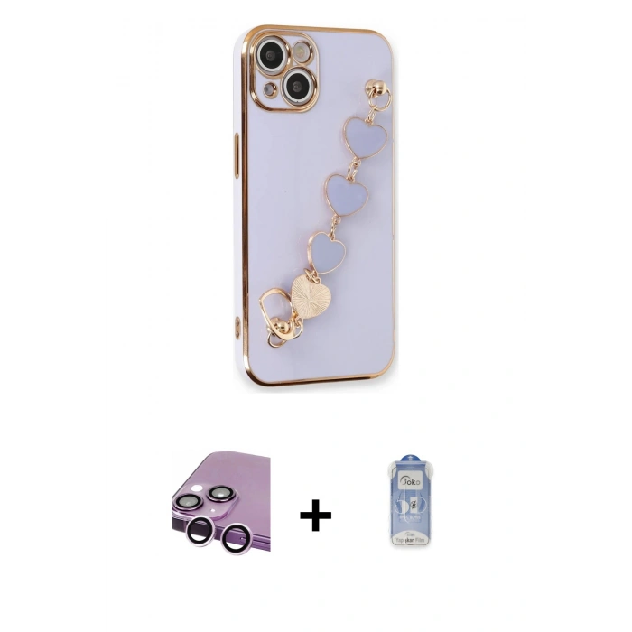 MARSİLYAN™- iPhone 14 Kılıf Nova Işık Prime - Siyah Joko Magic 5D Cam + Raze Metal Kamera Lens - MR