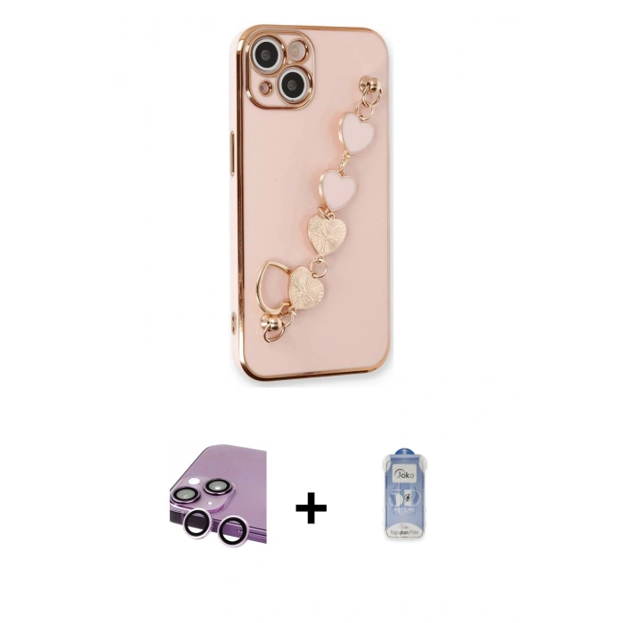 MARSİLYAN™- iPhone 14 Kılıf Nova Işık Prime - Siyah Joko Magic 5D Cam + Raze Metal Kamera Lens - MR