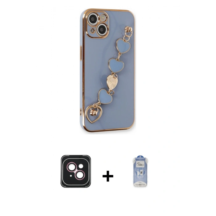 MARSİLYAN™- iPhone 14 Kılıf Nova Işık Prime - Siyah Joko Magic 5D Cam + PVD Metal Kamera Lens - PE