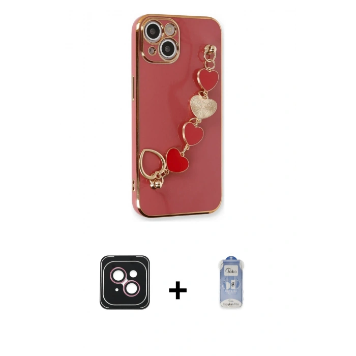 MARSİLYAN™- iPhone 14 Kılıf Nova Işık Prime - Siyah Joko Magic 5D Cam + PVD Metal Kamera Lens - PE