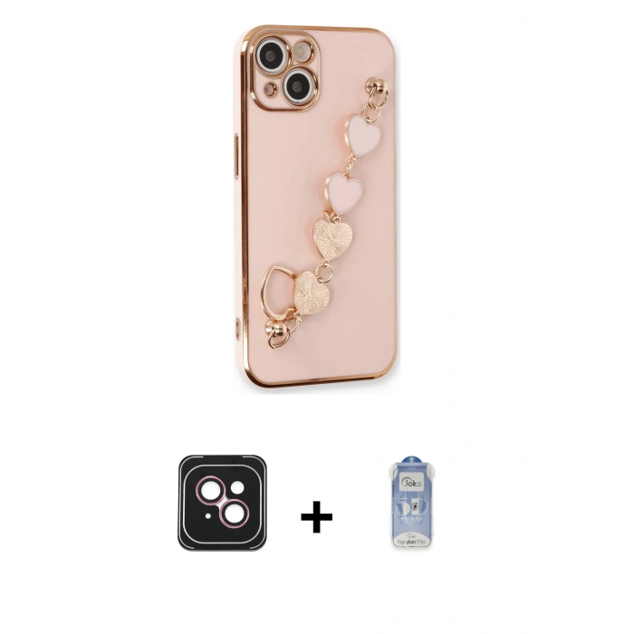 MARSİLYAN™- iPhone 14 Kılıf Nova Işık Prime - Siyah Joko Magic 5D Cam + PVD Metal Kamera Lens - PE