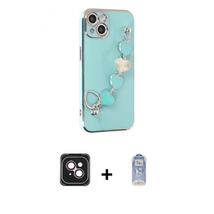 MARSİLYAN™- iPhone 14 Kılıf Nova Işık Prime - Siyah Joko Magic 5D Cam + PVD Metal Kamera Lens - PE