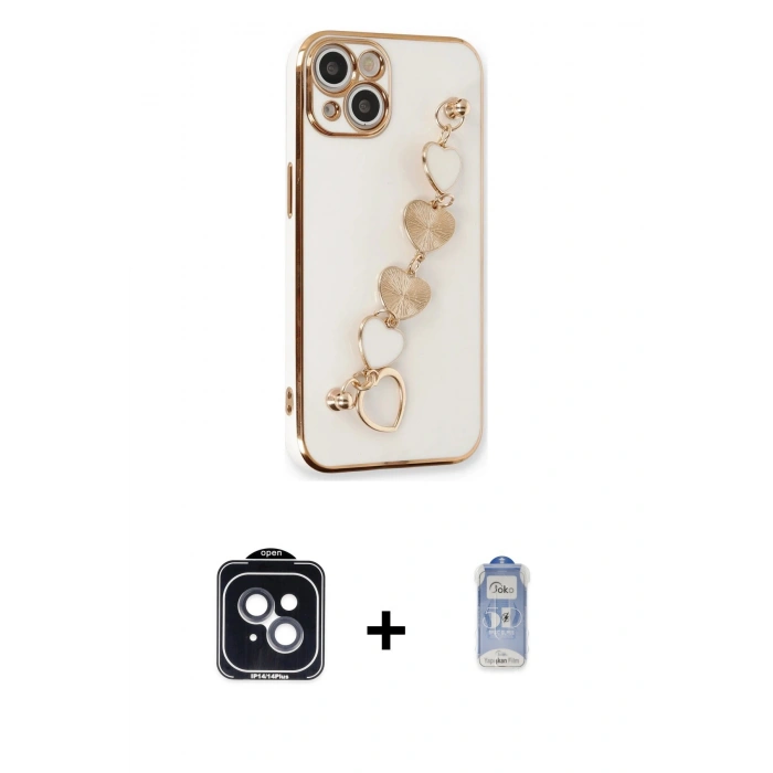 MARSİLYAN™- iPhone 14 Kılıf Nova Işık Prime - Siyah Joko Magic 5D Cam + PVD Metal Kamera Lens - SH