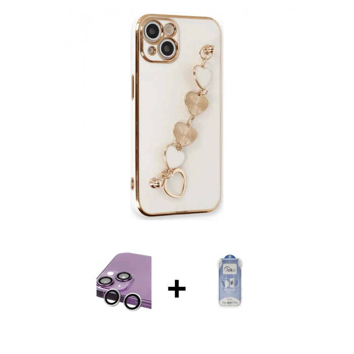 MARSİLYAN™- iPhone 14 Kılıf Nova Işık Prime - Siyah Joko Magic 5D Cam + Raze Metal Kamera Lens - GS