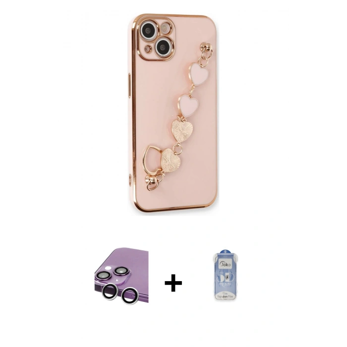 MARSİLYAN™- iPhone 14 Kılıf Nova Işık Prime - Siyah Joko Magic 5D Cam + Raze Metal Kamera Lens - GS