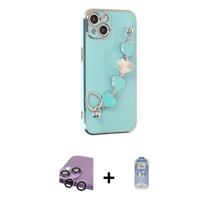 MARSİLYAN™- iPhone 14 Kılıf Nova Işık Prime - Siyah Joko Magic 5D Cam + Raze Metal Kamera Lens - GS
