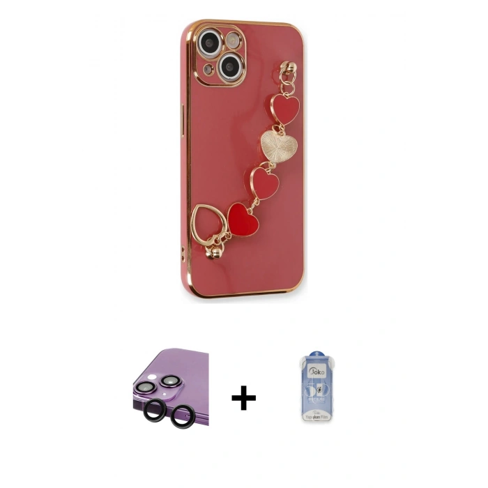 MARSİLYAN™- iPhone 14 Kılıf Nova Işık Prime - Siyah Joko Magic 5D Cam + Raze Metal Kamera Lens - SH