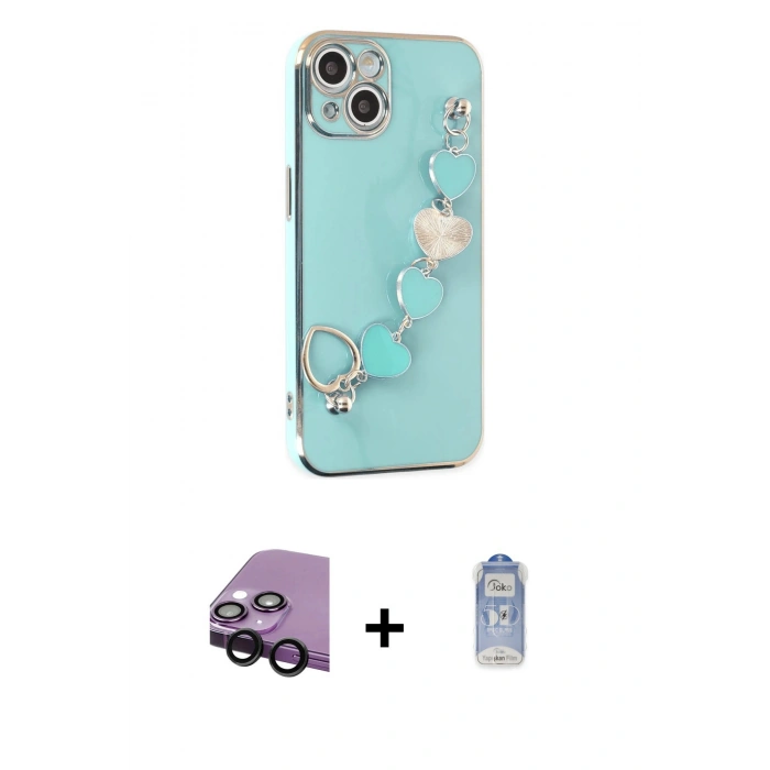 MARSİLYAN™- iPhone 14 Kılıf Nova Işık Prime - Siyah Joko Magic 5D Cam + Raze Metal Kamera Lens - SH