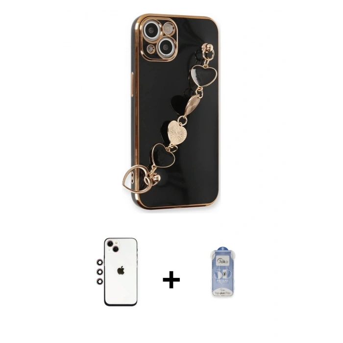 MARSİLYAN™- iPhone 14 Kılıf Nova Işık Prime - Siyah Joko Magic 5D Cam + Shine Kamera Lens - GI