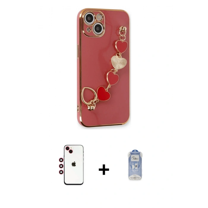 MARSİLYAN™- iPhone 14 Kılıf Nova Işık Prime - Siyah Joko Magic 5D Cam + Shine Kamera Lens - KI