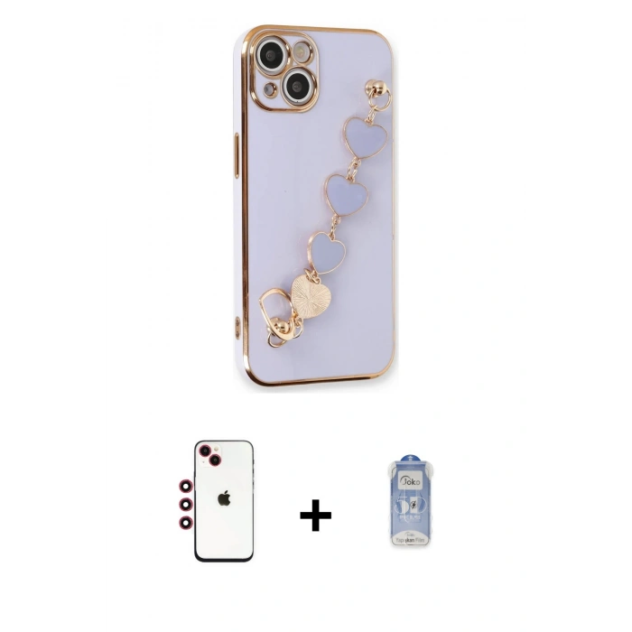 MARSİLYAN™- iPhone 14 Kılıf Nova Işık Prime - Siyah Joko Magic 5D Cam + Shine Kamera Lens - KI