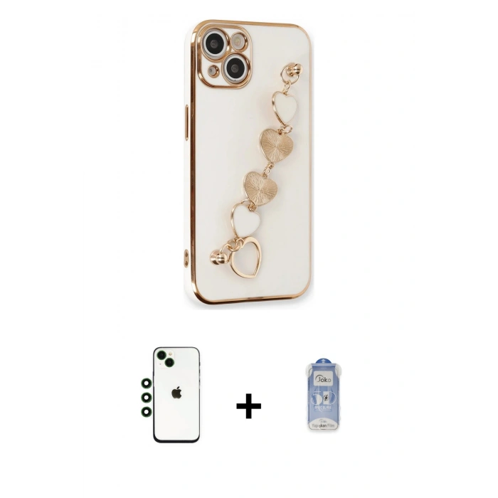 MARSİLYAN™- iPhone 14 Kılıf Nova Işık Prime - Siyah Joko Magic 5D Cam + Shine Kamera Lens - YL