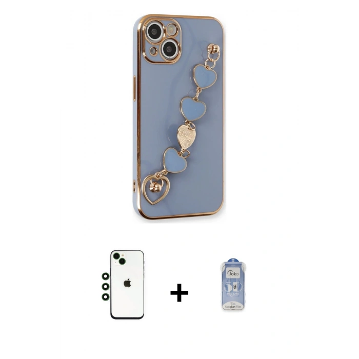 MARSİLYAN™- iPhone 14 Kılıf Nova Işık Prime - Siyah Joko Magic 5D Cam + Shine Kamera Lens - YL