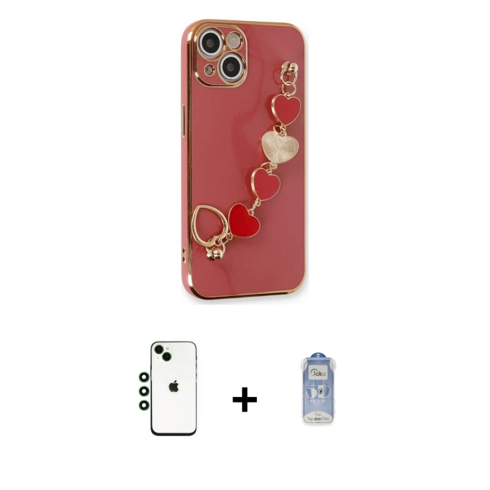 MARSİLYAN™- iPhone 14 Kılıf Nova Işık Prime - Siyah Joko Magic 5D Cam + Shine Kamera Lens - YL