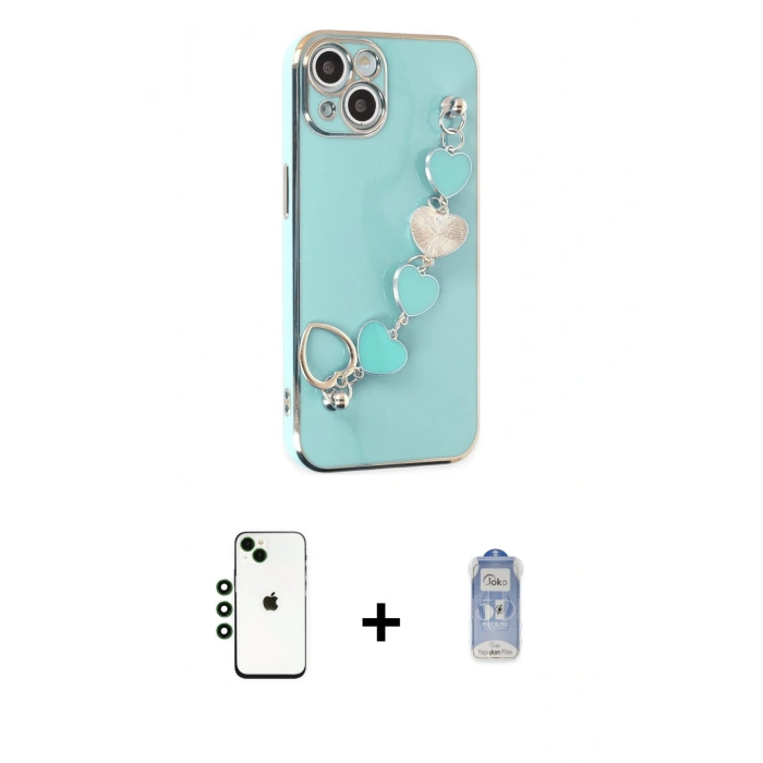 MARSİLYAN™- iPhone 14 Kılıf Nova Işık Prime - Siyah Joko Magic 5D Cam + Shine Kamera Lens - YL