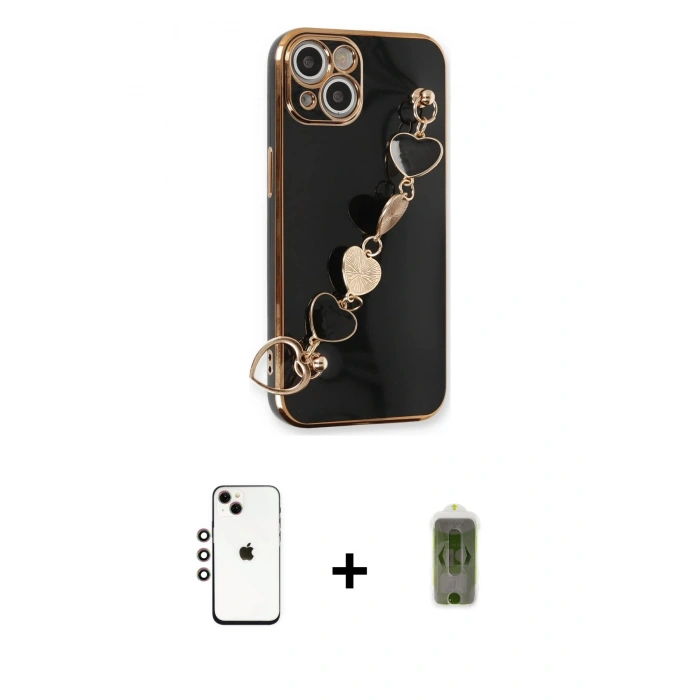 MARSİLYAN™- iPhone 14 Kılıf Nova Işık Prime - Siyah Joko Magic 5D Hayalet Cam + Shine Kamera Lens - GI