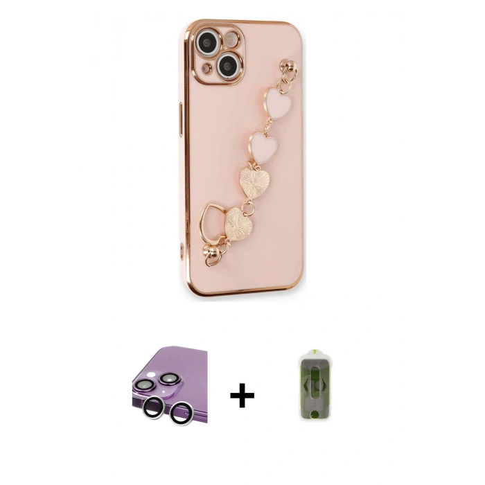 MARSİLYAN™- iPhone 14 Kılıf Nova Işık Prime - Siyah Joko Magic 5D Hayalet Cam + Raze Metal Kamera Lens - GS