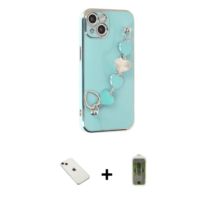 MARSİLYAN™- iPhone 14 Kılıf Nova Işık Prime - Siyah Joko Magic 5D Hayalet Cam + Diamond Kamera Lens - KI