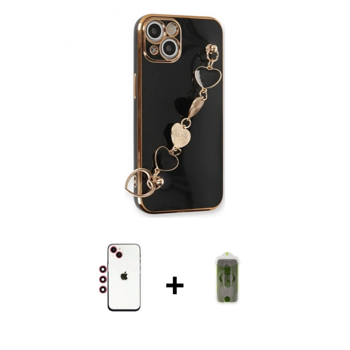 MARSİLYAN™- iPhone 14 Kılıf Nova Işık Prime - Siyah Joko Magic 5D Hayalet Cam + Shine Kamera Lens - KI