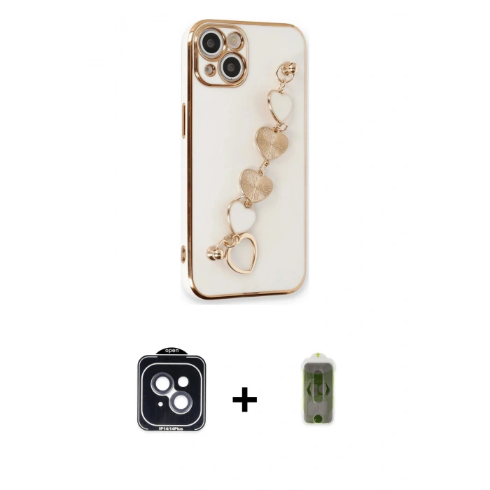 MARSİLYAN™- iPhone 14 Kılıf Nova Işık Prime - Siyah Joko Magic 5D Hayalet Cam + PVD Metal Kamera Lens - SH
