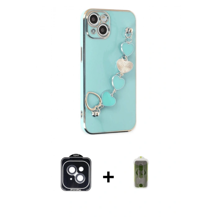 MARSİLYAN™- iPhone 14 Kılıf Nova Işık Prime - Siyah Joko Magic 5D Hayalet Cam + PVD Metal Kamera Lens - SH
