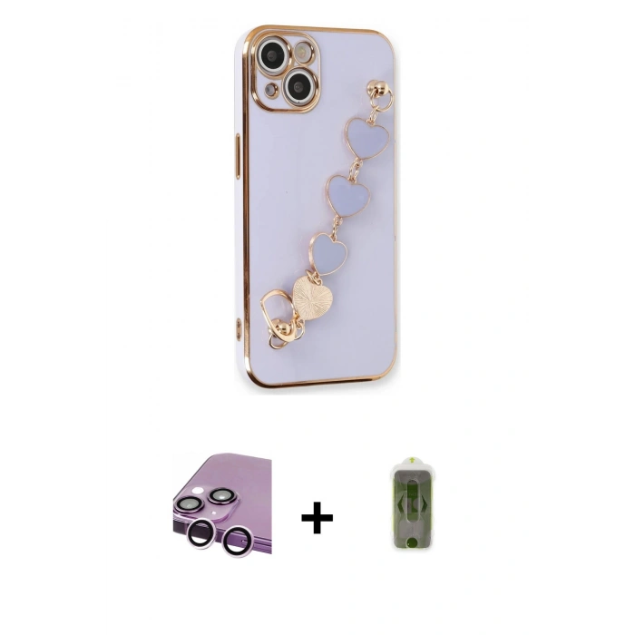 MARSİLYAN™- iPhone 14 Kılıf Nova Işık Prime - Siyah Joko Magic 5D Hayalet Cam + Raze Metal Kamera Lens - MR