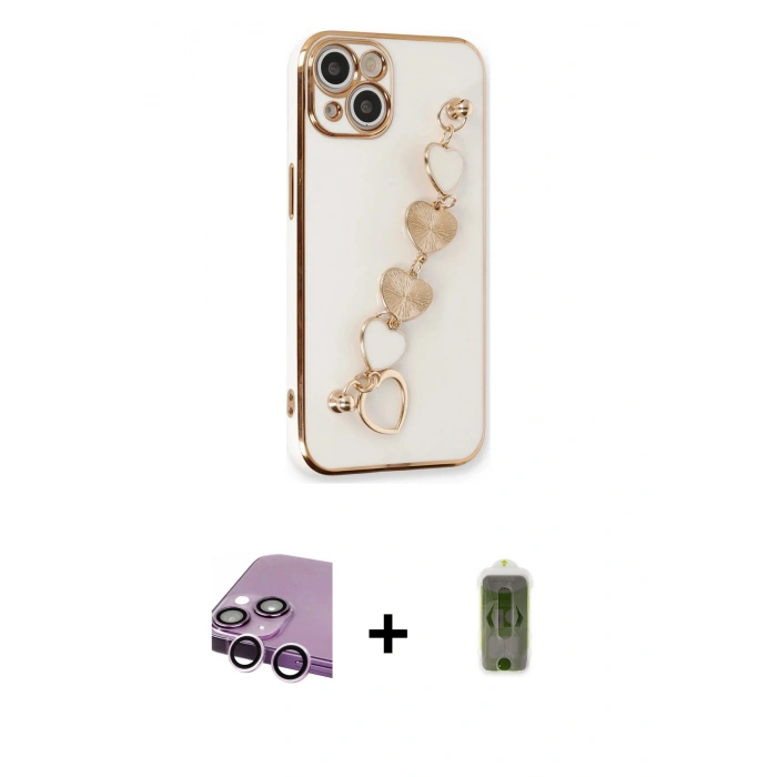 MARSİLYAN™- iPhone 14 Kılıf Nova Işık Prime - Siyah Joko Magic 5D Hayalet Cam + Raze Metal Kamera Lens - MR