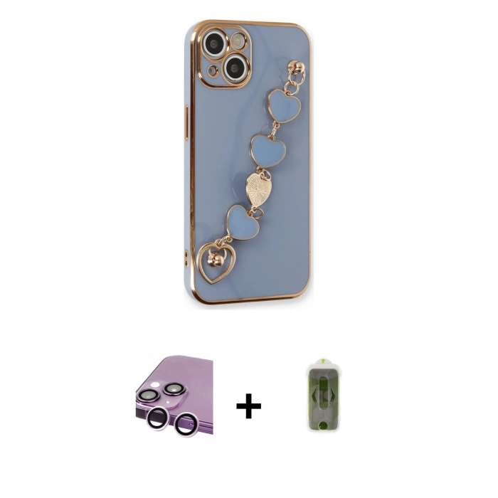 MARSİLYAN™- iPhone 14 Kılıf Nova Işık Prime - Siyah Joko Magic 5D Hayalet Cam + Raze Metal Kamera Lens - MR
