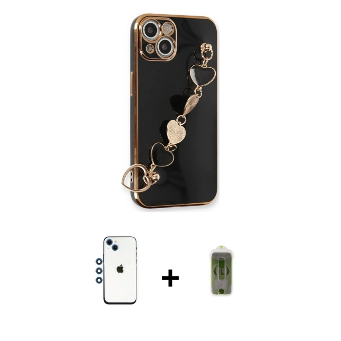 MARSİLYAN™- iPhone 14 Kılıf Nova Işık Prime - Siyah Joko Magic 5D Hayalet Cam + Shine Kamera Lens - MI