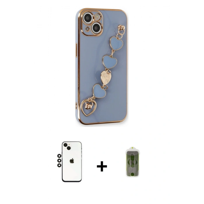 MARSİLYAN™- iPhone 14 Kılıf Nova Işık Prime - Siyah Joko Magic 5D Hayalet Cam + Shine Kamera Lens - SH