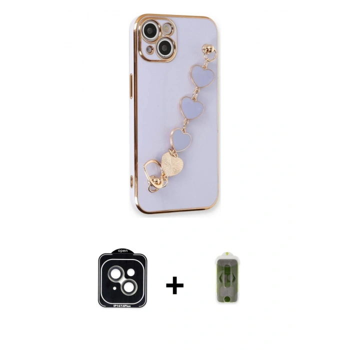 MARSİLYAN™- iPhone 14 Kılıf Nova Işık Prime - Siyah Joko Magic 5D Hayalet Cam + PVD Metal Kamera Lens - YL