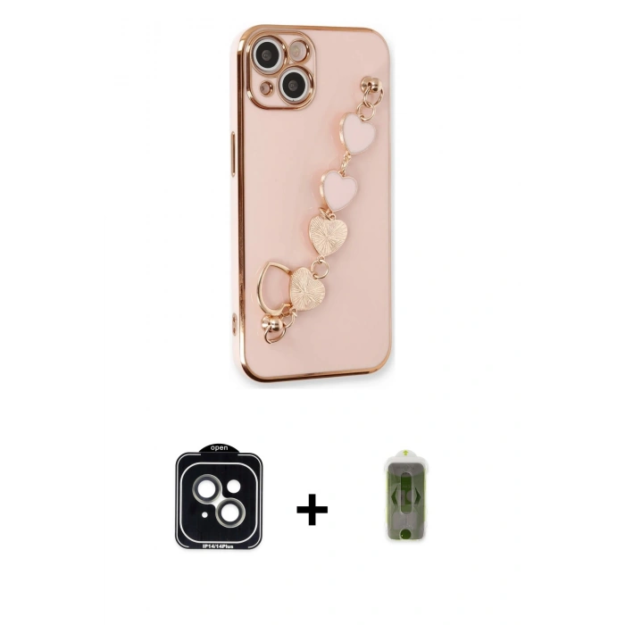 MARSİLYAN™- iPhone 14 Kılıf Nova Işık Prime - Siyah Joko Magic 5D Hayalet Cam + PVD Metal Kamera Lens - YL