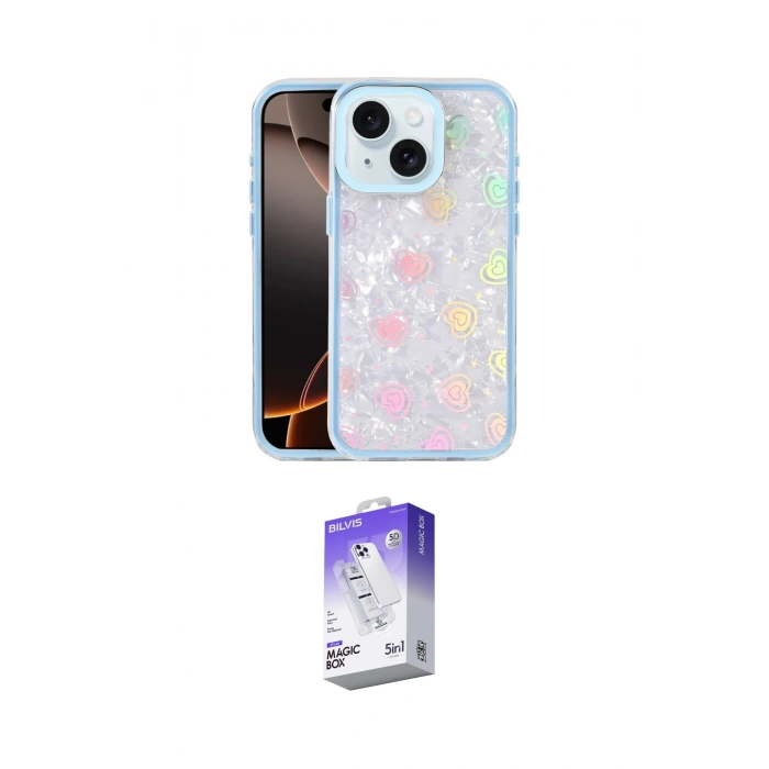 MARSİLYAN™- iPhone 14 Kılıf Odak Prime - Siyah Bilvis 5in1 3D Magic Cam Ekran Koruyucu