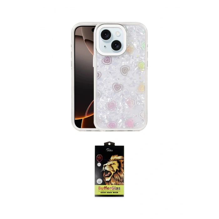 MARSİLYAN™- iPhone 14 Kılıf Odak Prime - Siyah Buffer Cam Ekran Koruyucu