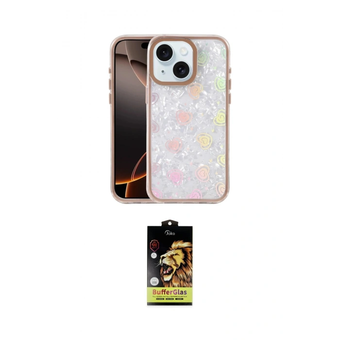 MARSİLYAN™- iPhone 14 Kılıf Odak Prime - Siyah Buffer Cam Ekran Koruyucu