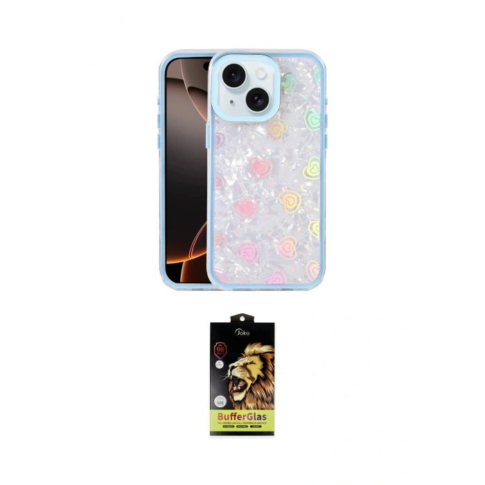 MARSİLYAN™- iPhone 14 Kılıf Odak Prime - Siyah Buffer Cam Ekran Koruyucu