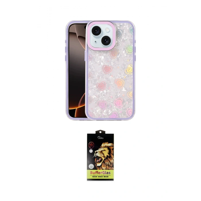 MARSİLYAN™- iPhone 14 Kılıf Odak Prime - Siyah Buffer Cam Ekran Koruyucu