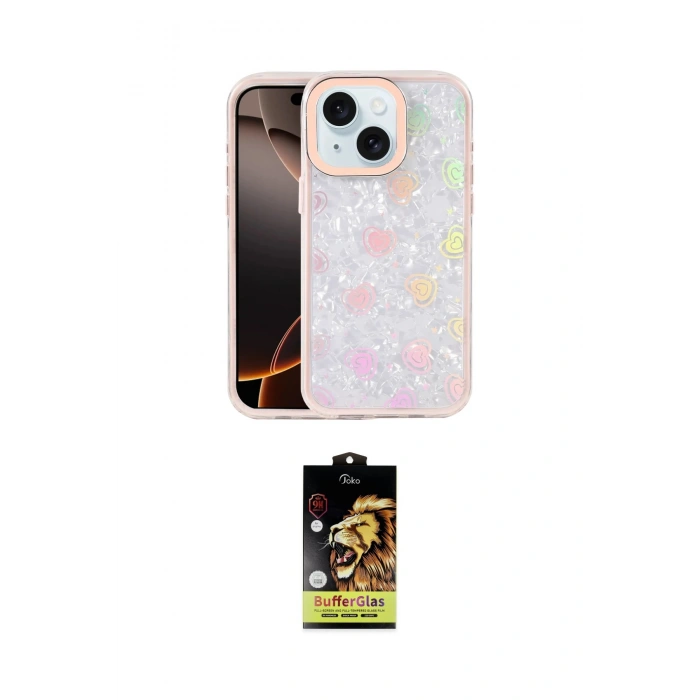 MARSİLYAN™- iPhone 14 Kılıf Odak Prime - Siyah Buffer Cam Ekran Koruyucu
