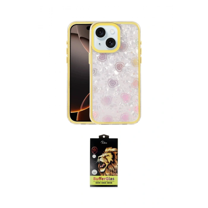 MARSİLYAN™- iPhone 14 Kılıf Odak Prime - Siyah Buffer Cam Ekran Koruyucu