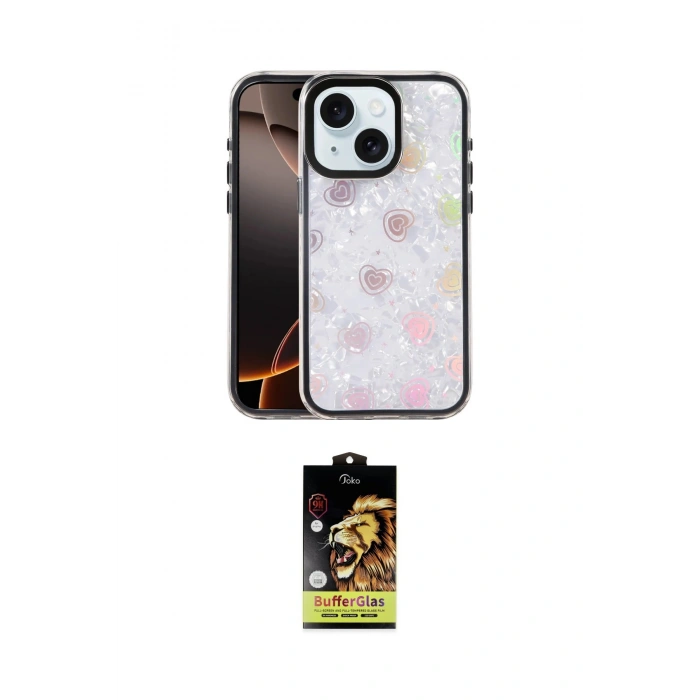 MARSİLYAN™- iPhone 14 Kılıf Odak Prime - Siyah Buffer Cam Ekran Koruyucu